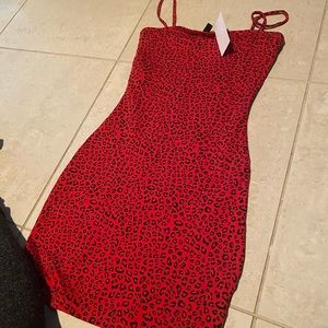 Red and black dress